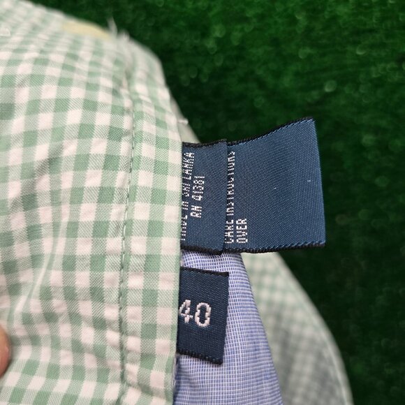 Polo Ralph Lauren Shorts Mens 40‎ Green Check Gingham Chino Outdoors Golf Preppy - Picture 6 of 7